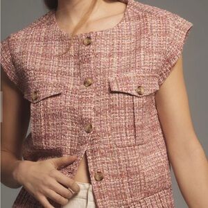 Maeve Extended Shoulder Tweed Vest
